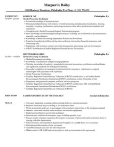 How To Build A Resume As A Sterile Processing Technician