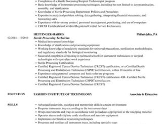 How To Build A Resume As A Sterile Processing Technician