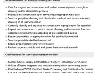 Sterile Processing Technician Job Descriptions And Responsibilities